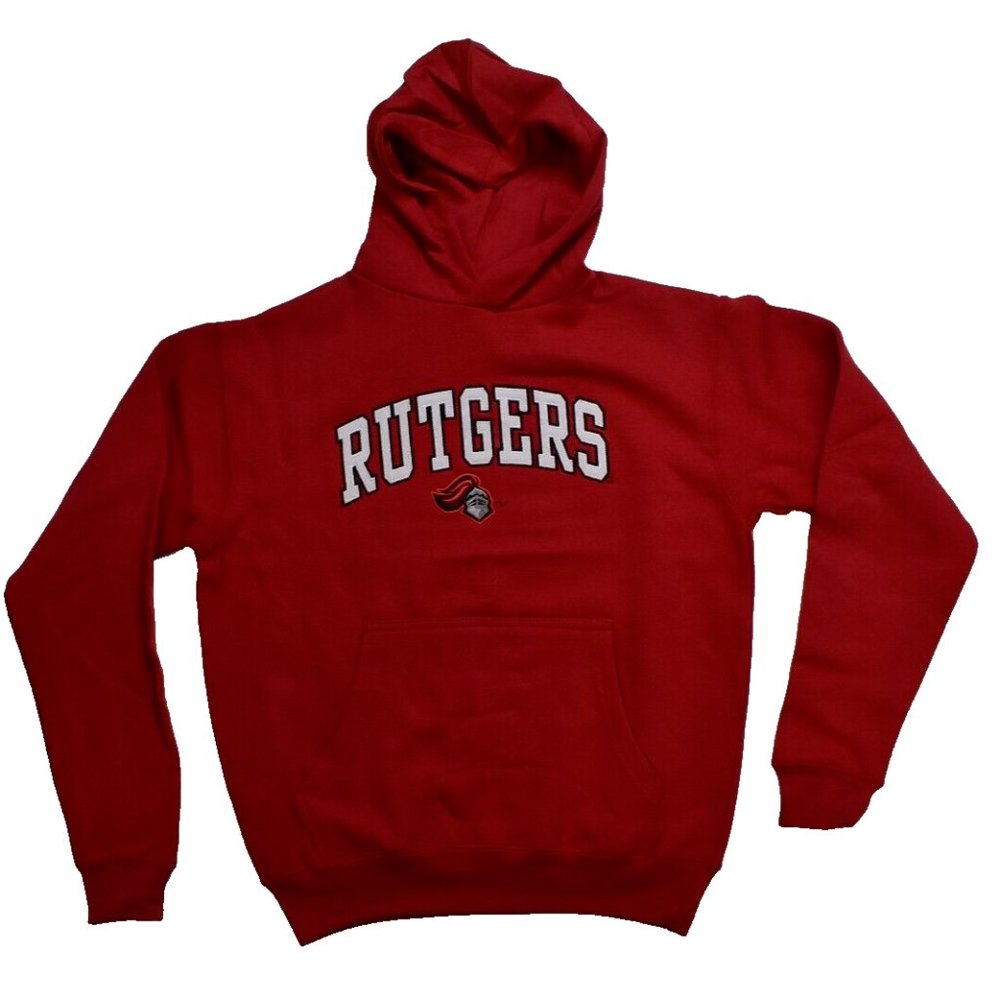 Old Varsity Brand Youth Boys Rutgers Scarlet Knights Embroidered Hoodie New
